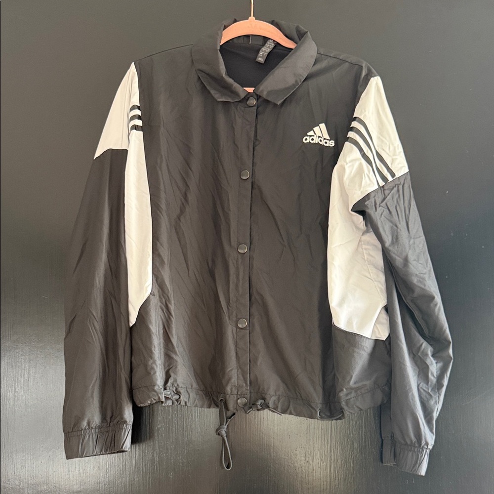 Adidas Women's Black and White Varsity Jacket